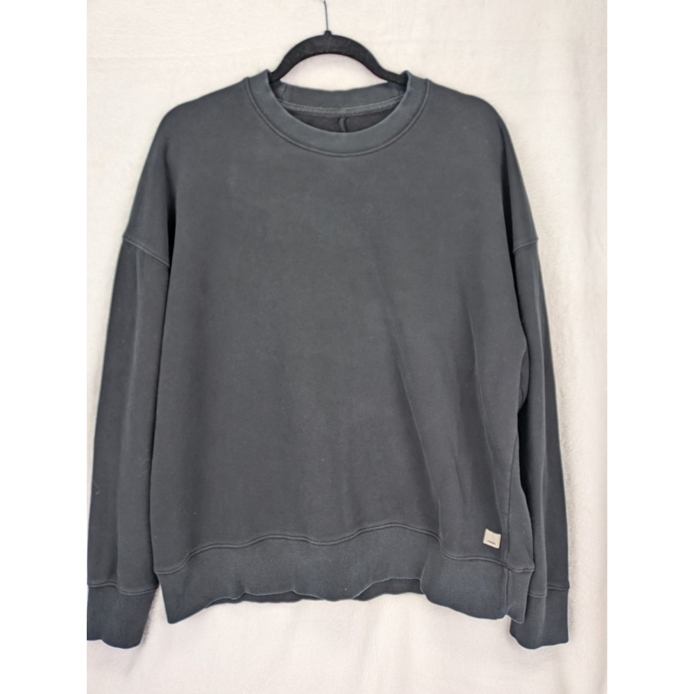 Vuori Sedona Weekender Crewneck Sweatshirt Women XL Black Athleisure Lounge Cozy